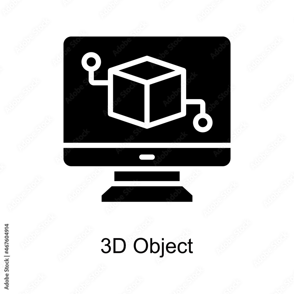 3D Object Trendy icon isolated on white and blank background for your design