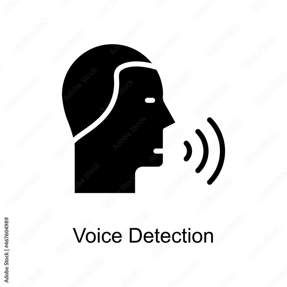 Voice Detection Trendy icon isolated on white and blank background for your design Voice Detection Trendy icon isolated on white and blank background for your design