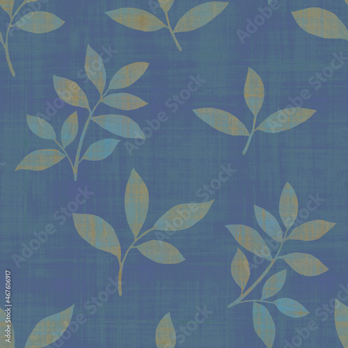 Botanical seamless pattern. Graceful leaves, collected in an ornament on an abstract background. Decorative leaf ornament for design, wallpaper, fabric, print, scrapbooking.