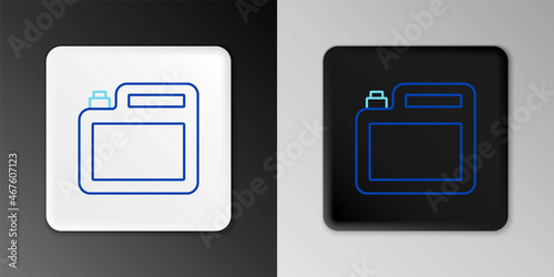 Line Canister for motor machine oil icon isolated on grey background. Oil gallon. Oil change service and repair. Engine oil sign. Colorful outline concept. Vector