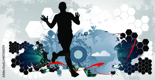 Running marathon, people run - vector illustration