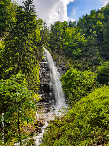 waterfall in the forest  Scorusilor Waterfall  Capatanii Mountains  Romania 