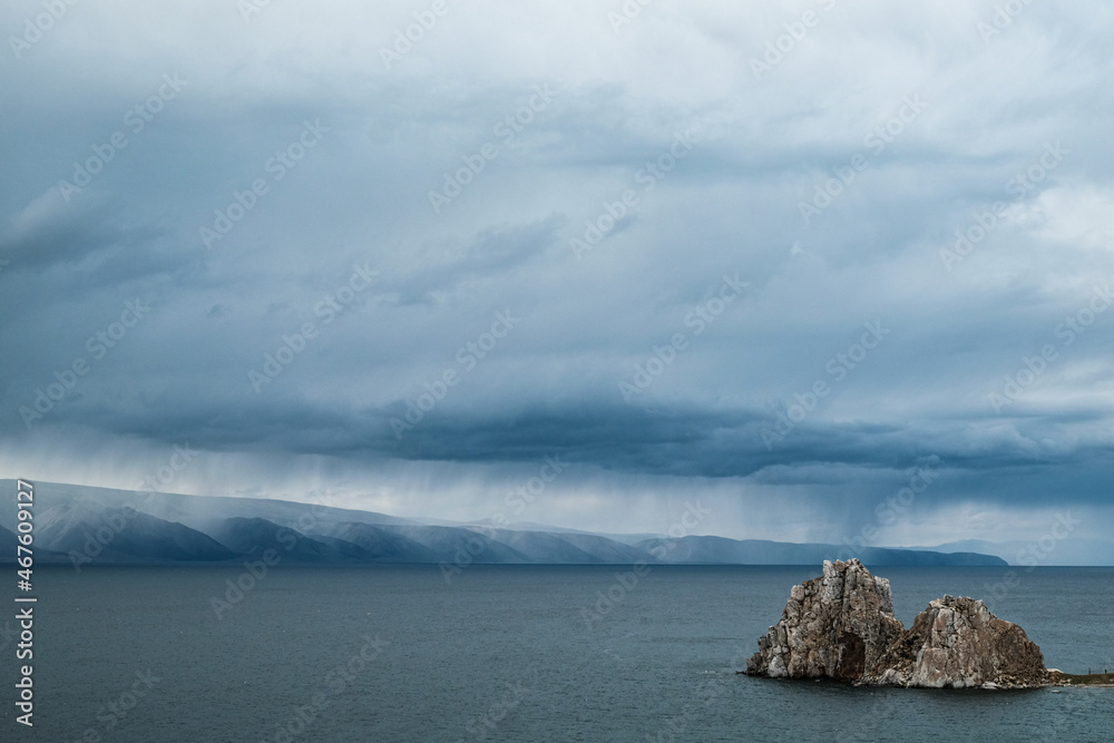 Shaman rock, Olkhon Island on Lake Baikal, Russia Shaman rock, Olkhon Island on Lake Baikal, Russia