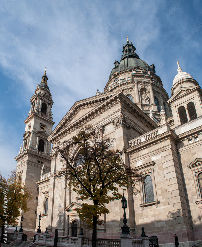The largest St. Stephen's Basilica in the center of Budapest in Hungary