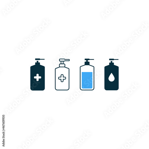 Antiseptic, sanitizer icons