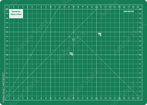 Vector Cutting Mat Simple Design Small Format A4 Metric 30x21cm