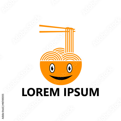 Happy noodle logo template design