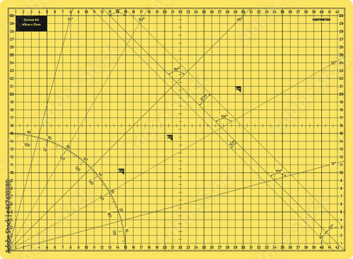 Vector Cutting Mat Detail Design Medium Format A3 Metric 43x31cm Yellow