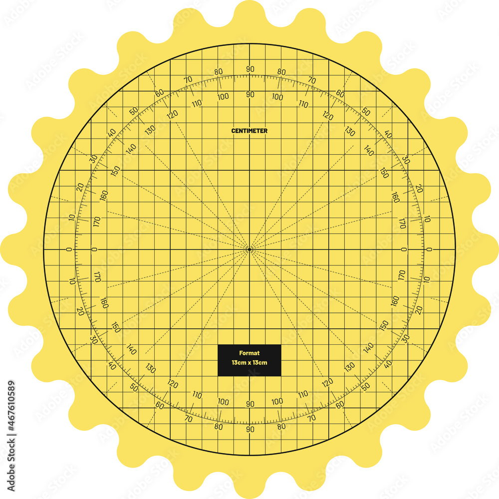 Vector Round Cutting Mat, high detail design, in metric dimensions R32