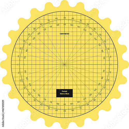 Vector Round Cutting Mat, high detail design, in metric dimensions R32 with round edges.
Round cutting mat background in green color for technical, drawing or decoration background template.
