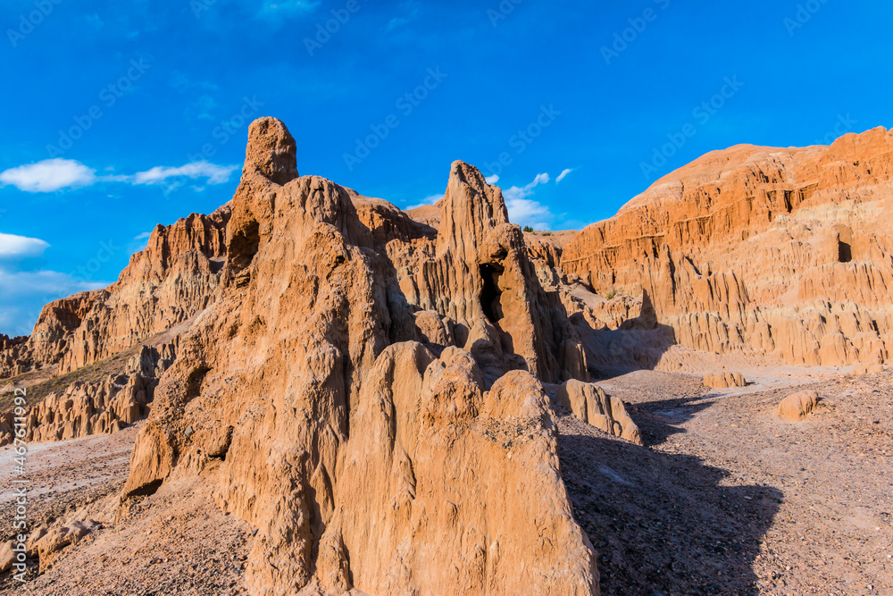 Eroded Siltstone Walls of The Cathedral Caves Formation, Cathedral Gorge State Park, Nevada, USA