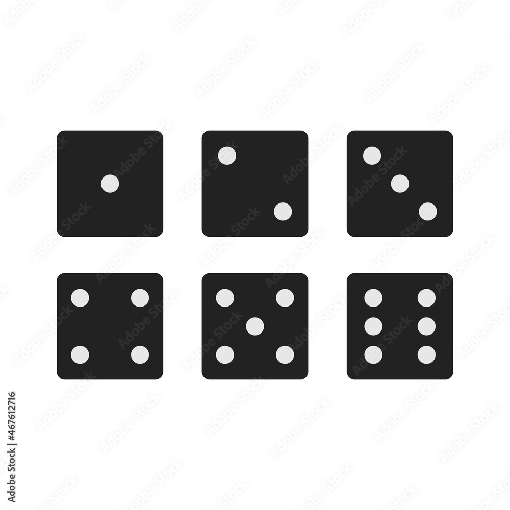 dice set Vector icon simple design. Vector illustration on white background dice set Vector icon simple design. Vector illustration on white background