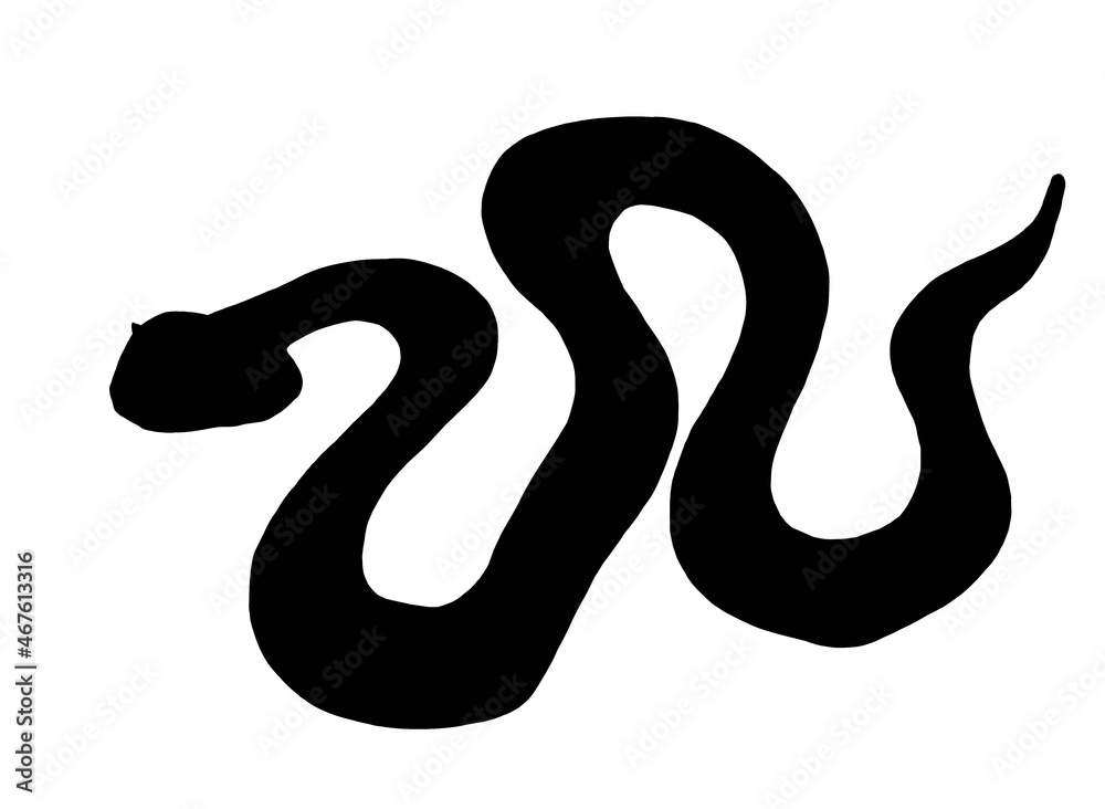Naklejka premium black silhouette of snake