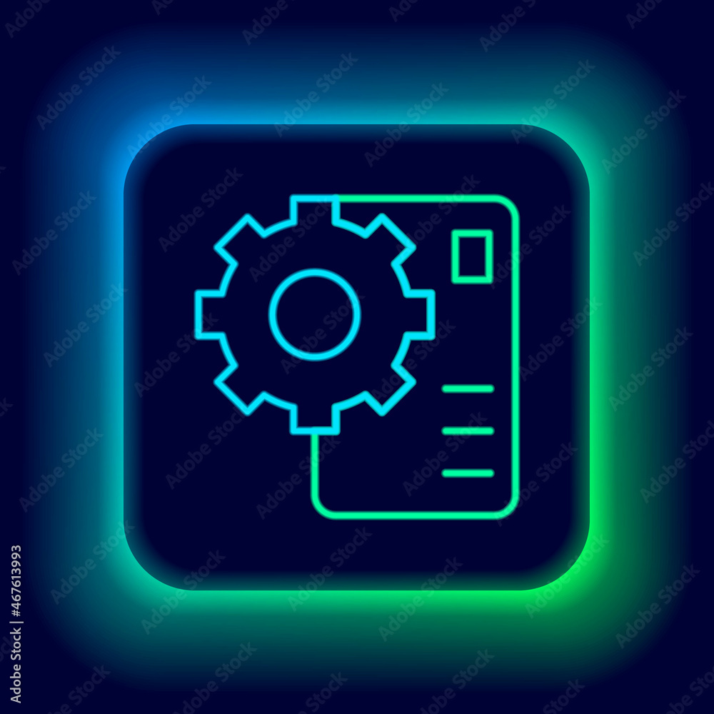 Glowing neon line Neural network icon isolated on black background. Artificial intelligence AI. Colorful outline concept. Vector Glowing neon line Neural network icon isolated on black background. Artificial intelligence AI. Colorful outline concept. Vector