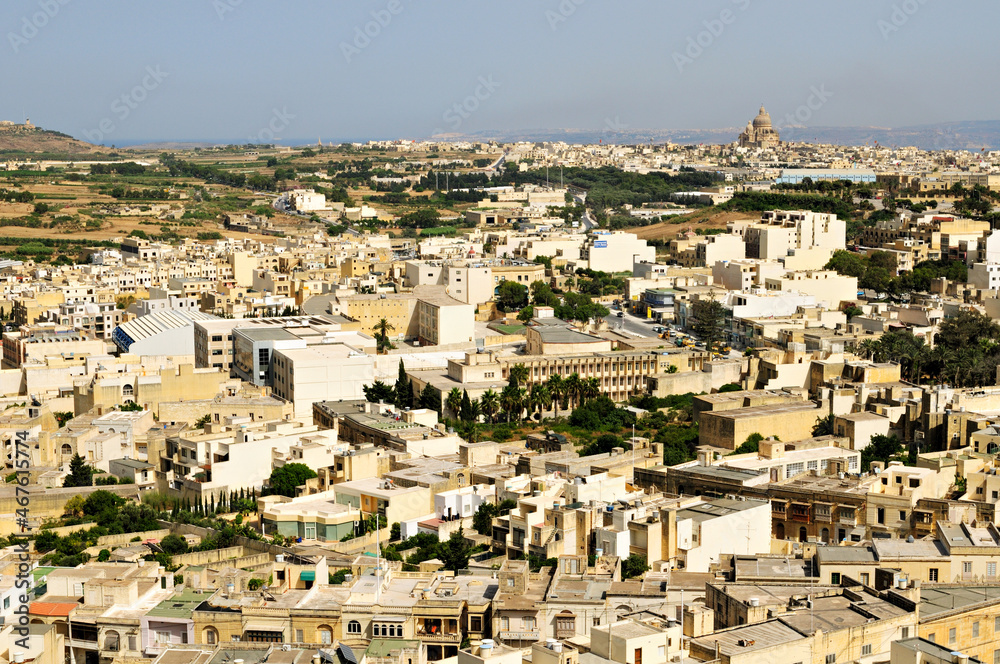 Victoria (ou Ir-Rabat), la capitale de Gozo vue depuis la citadelle, Malte