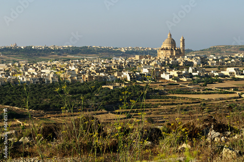 Le village de Xewkija (Ix-Xewkija) et l’église Rotonde de Saint-Jean-Baptiste à Gozo, Malte