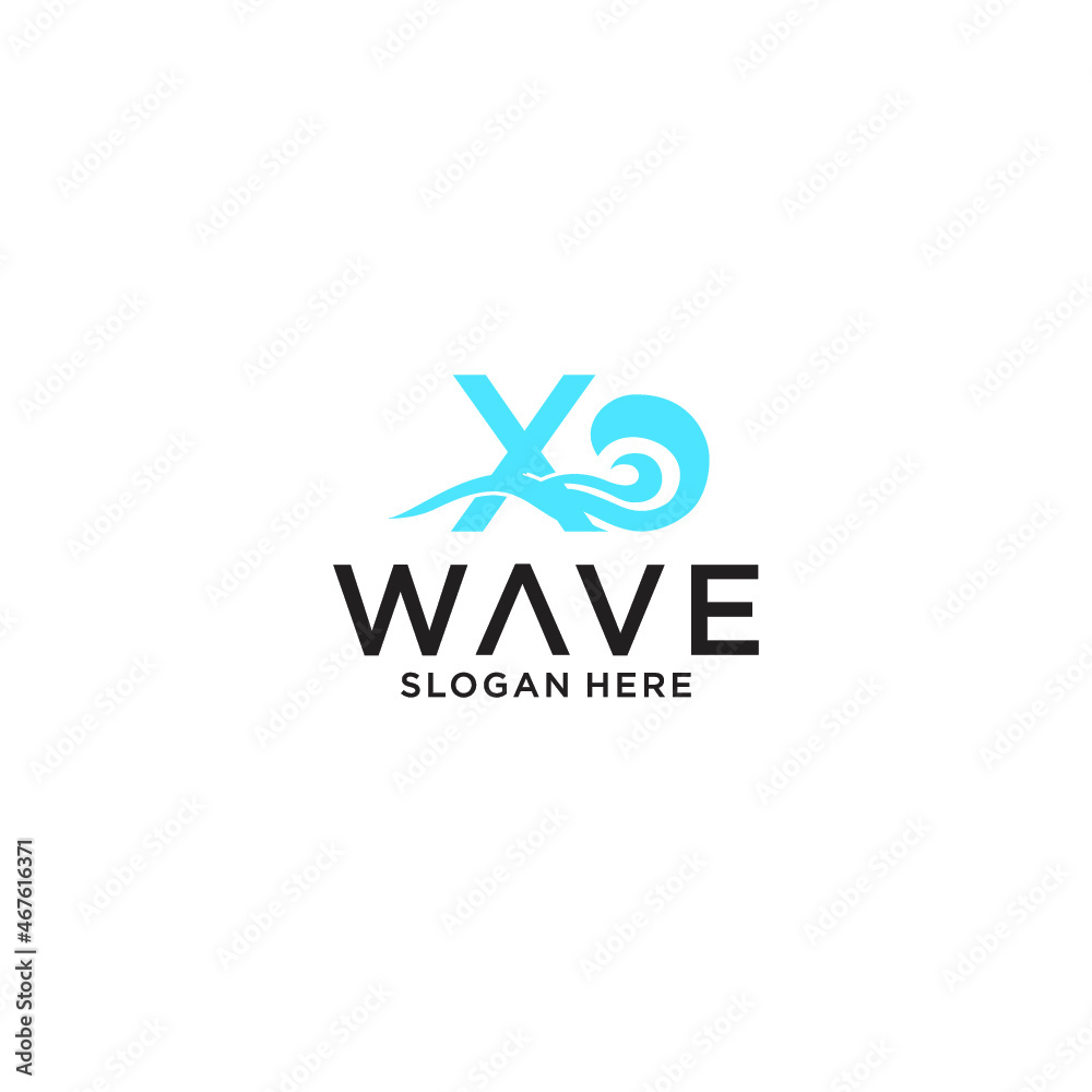 x wave logo design template