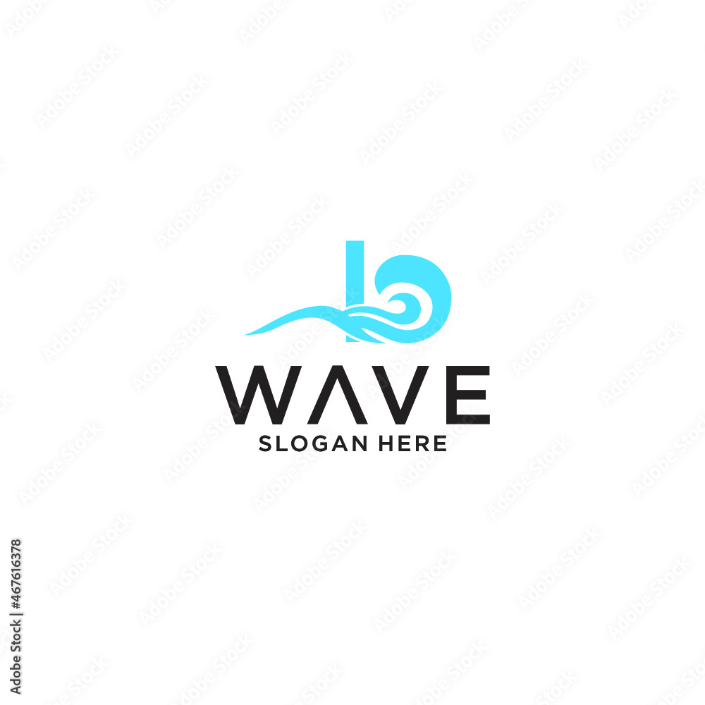 i wave logo design template