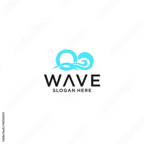 o wave logo design template