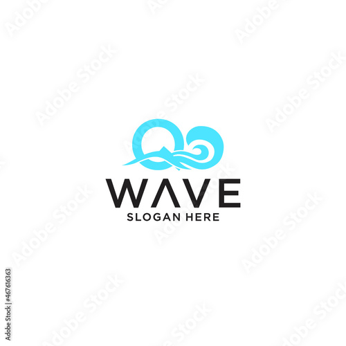 q wave logo design template