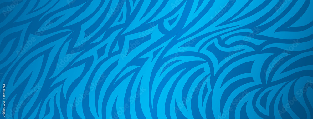 Abstract background with striped zebra skin in blue colors