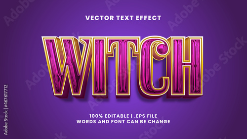 Witch 3d editable text effect in modern and shiny text style