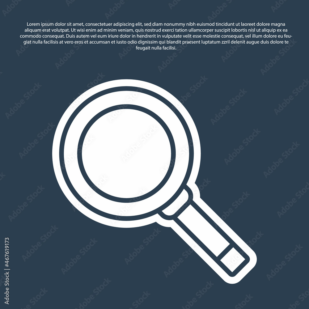 Blue line Frying pan icon isolated on blue background. Fry or roast food symbol. Vector Blue line Frying pan icon isolated on blue background. Fry or roast food symbol. Vector