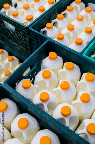 Crates of milk