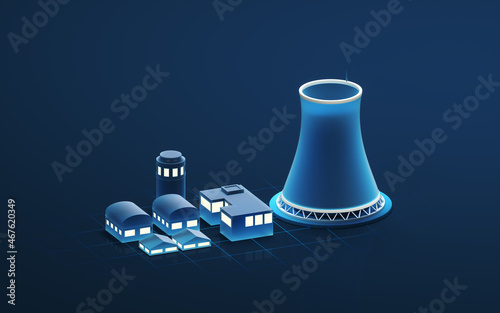 Chimney with blue background, 3d rendering.