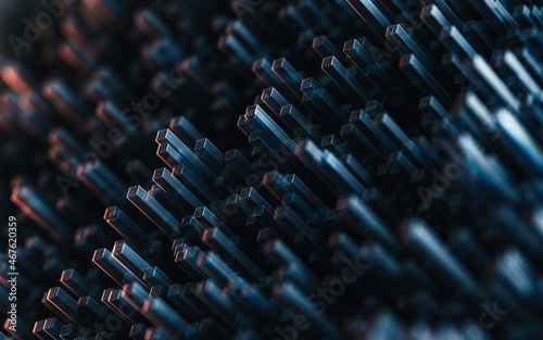 Obraz na plátně Cubes and materials, materials science and technology, 3d rendering