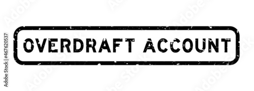 Grunge black overdraft account word square rubber seal stamp on white background