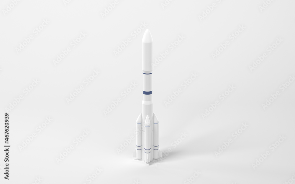 Model rocket with white background, 3d rendering. Model rocket with white background, 3d rendering.