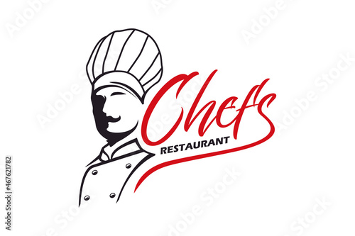 Chef Restaurant logo design inspiration Food Drink Icon Hat Silhouette