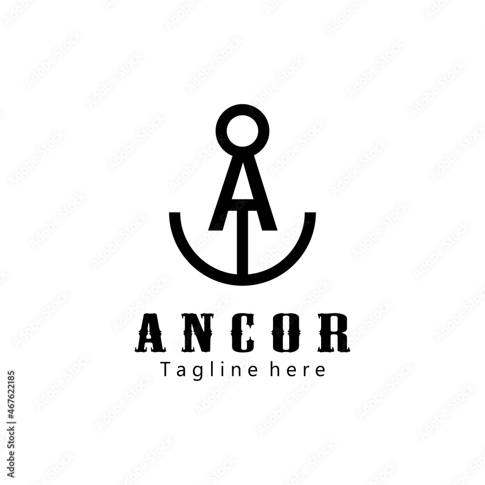 Anchor logo creative illustration icon design template Anchor logo creative illustration icon design template