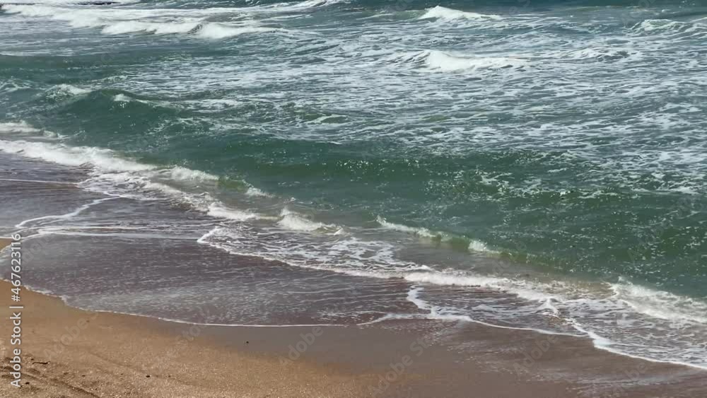 Tide on the eastern shore of the Mediterranean Sea . Slow motion. 4K Tide on the eastern shore of the Mediterranean Sea . Slow motion. 4K