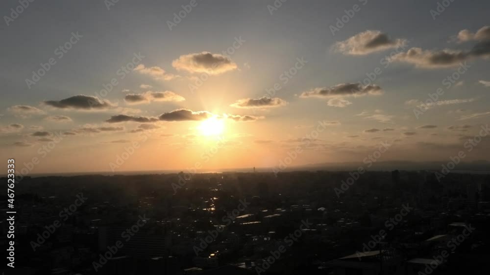 沖縄 首里城公園展望台から見た夕景 沖縄 首里城公園展望台から見た夕景