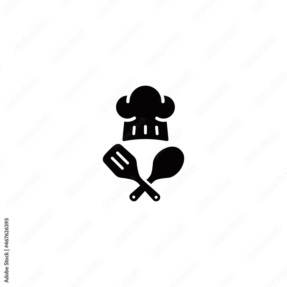 Obraz premium Chef simple flat icon vector illustration