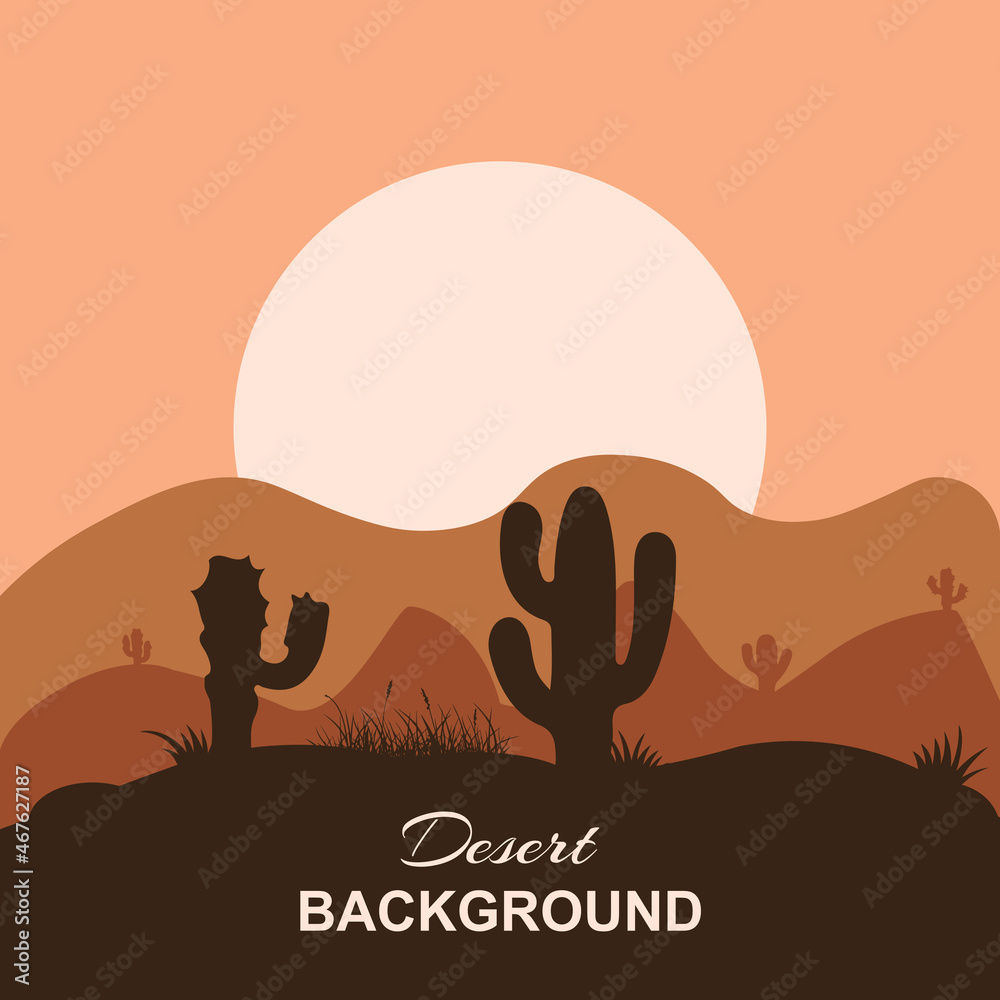 Creative Silhouette desert background. for cover book, banner, and poster Creative Silhouette desert background. for cover book, banner, and poster