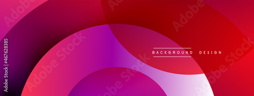 Abstract overlapping lines and circles geometric background with gradient colors