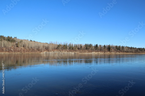 reflection of trees in water, Whitemud Park, Edmonton, Alberta © Michael Mamoon