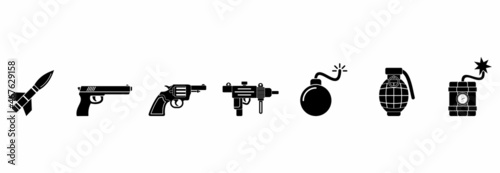 modern weapon icon, modern weapon vector sign symbol