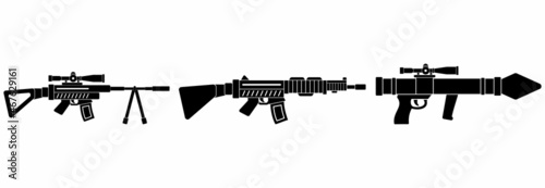 modern weapon icon, modern weapon vector sign symbol
