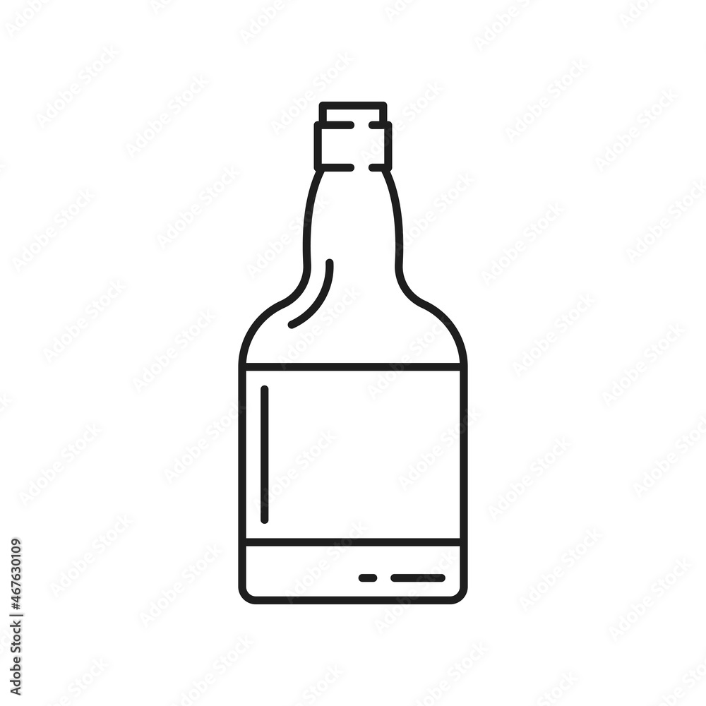 Bottle of port wine isolated thin line icon. Vector portugal drink, fortified wine, alcohol drink, portuguese national product, menu design element. Sangria alcoholic beverage, madeira spanish wine Bottle of port wine isolated thin line icon. Vector portugal drink, fortified wine, alcohol drink, portuguese national product, menu design element. Sangria alcoholic beverage, madeira spanish wine