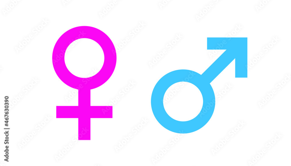 Gender symbol. Male and female gender icon. Isolated vector icon on white background. Gender symbol. Male and female gender icon. Isolated vector icon on white background.