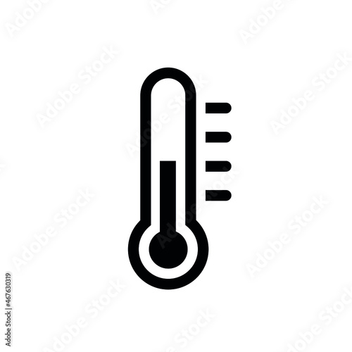 Thermometer, linear icon. Temperature and degrees symbol, hot and cold. Isolated vector thermometer pictogram.