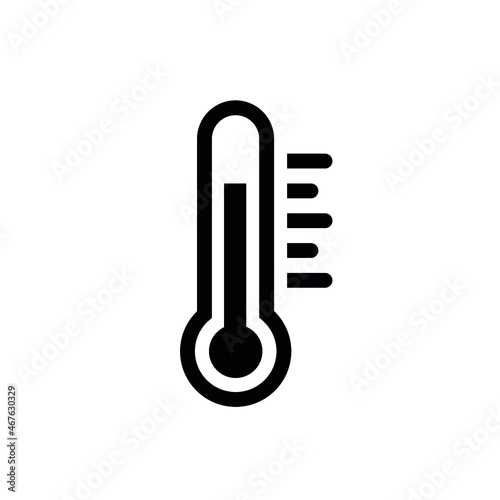 Thermometer, linear icon. Temperature and degrees symbol, hot and cold. Isolated vector thermometer pictogram.