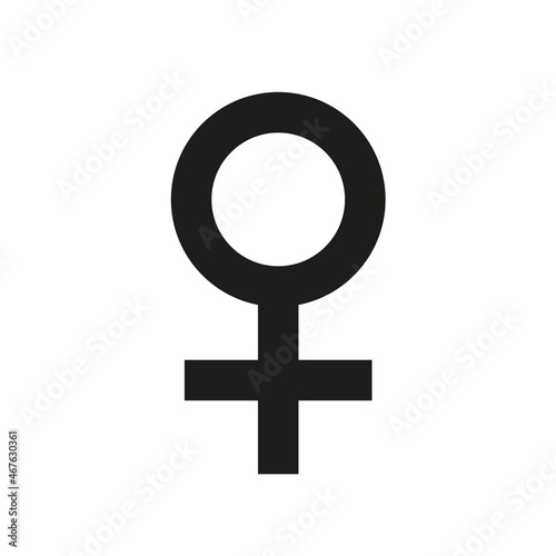 Gender symbol. Female gender icon. Isolated raster icon on white background.