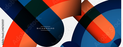 Trendy shapes  color minimal design composition  lines and shadows for wallpaper banner background or landing page