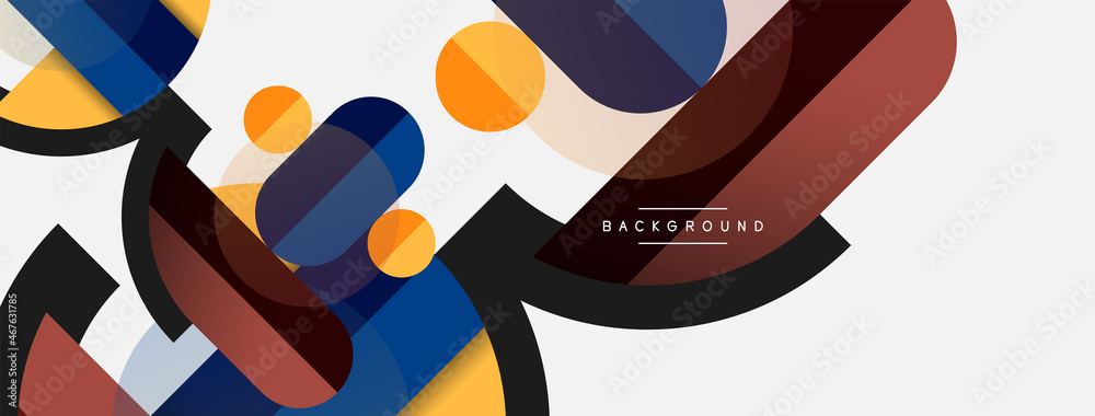 Round geometric shapes lines and circles. Vector template for wallpaper banner background or landing page Round geometric shapes lines and circles. Vector template for wallpaper banner background or landing page