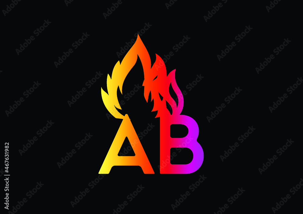 Fire AB Letter Logo And Icon Design Template Fire AB Letter Logo And Icon Design Template
